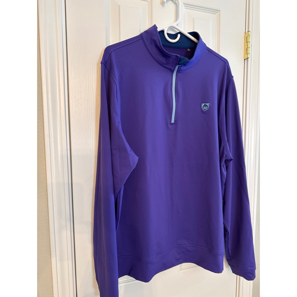Turtleson Mens XL Purple Quarter Zip Pullover Poly Graphene Stretch Golf Shirt